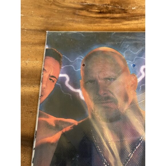 Vintage WWF Plastic Table cover Tablecloth Undertaker Steve Austin The Rock - Picture 2 of 13